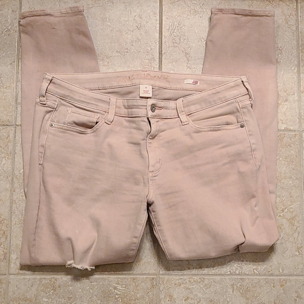 Arizona Light Dusty Pink Ripped Skinny Jeans